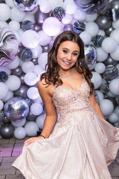 Black & White Balloon Wall with LED Lighting for Outdoor Bat Mitzvah