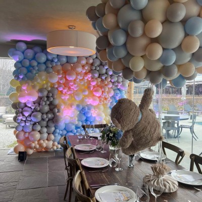 Organic Pastel Balloon Wall for Baby Shower