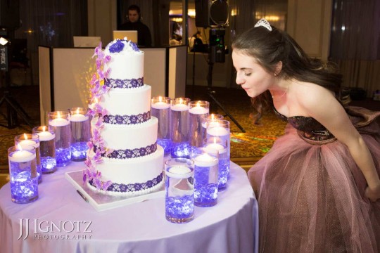 Sweet 16 LED Candle Lighting Display with Lavender Chips, LED Lights & Floating Candles