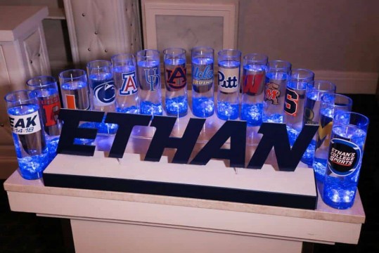College Sports Themed LED Candle Lighting display with School Logos