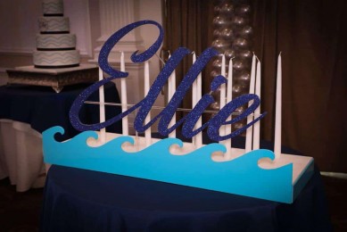 Swim Themed Candle Lighting Display with Water Waves
