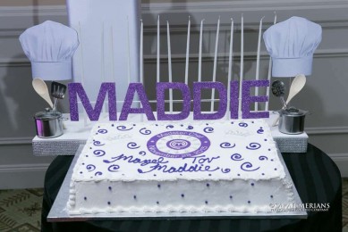 Cooking Themed Candle Lighting Display with Glittered Name, Chefs Hats & 3D Props