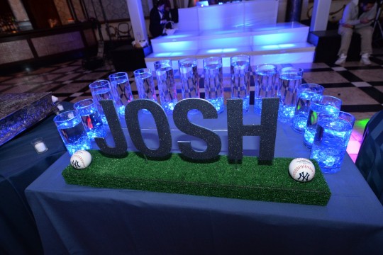 Baseball Themed Candle Lighting Display with LED Lights & Floating Candles