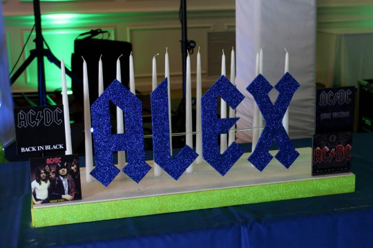 Music Themed Candle Lighting Display with Name & Album Covers