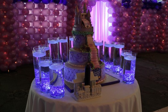 Fantasy Themed Bat Mitzvah Candle Lighting Display with LED Lights