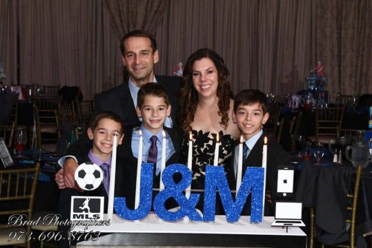 B'nai Mitzvah Candle Lighting with Initials & Themed Cutouts