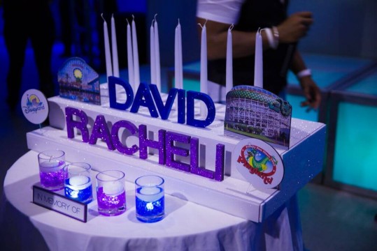 B'nai Mitzvah Candle Lighting with Tiered Base & Glittered NAmes