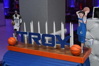 Basketball Themed Candle Lighting Display with Cutout Players