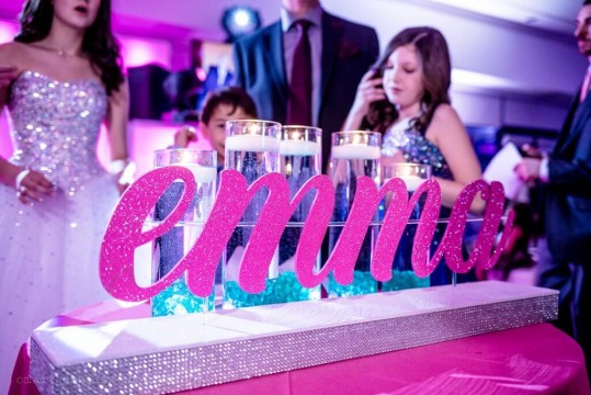 LED Candle Lighting Display with Glittered Name