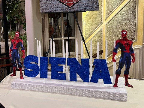 Spiderman Candle Lighting Display with Glitter Name