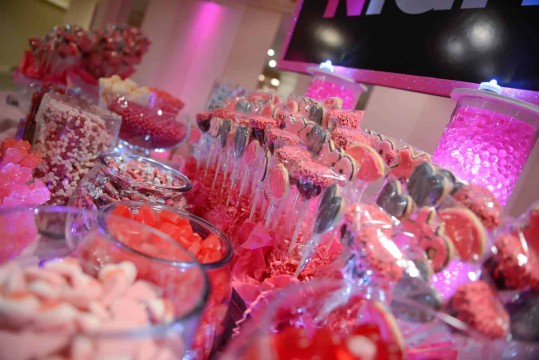 Pink Colored Candy Bar Setup