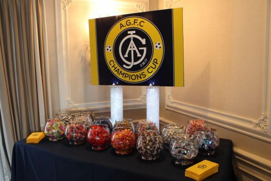 Soccer Themed Bar Mitzvah Candy Bar with Custom Logo Sign & Bags