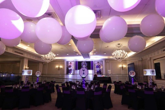 Large White Ceiling Balloons over Dance Floor at The Westin, Morristown