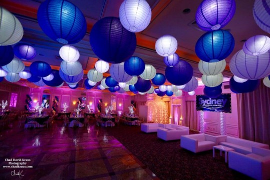 LED Lanterns over Dance Floor for Bat Mitzvah at The Fountainhead