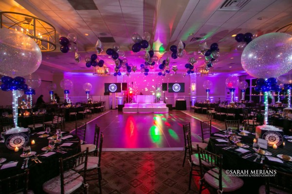Clusters & Dazzle Stars over Dance Floor for Cooking Themed Bat Mitzvah at Paramount Country Club