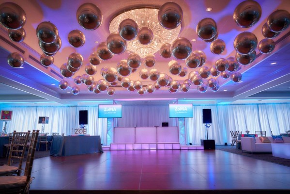 Gold Orbz Ceiling Treatment over Dance Floor at Country House at Bluestone, PA