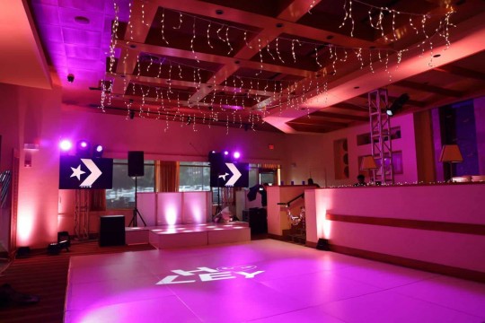 String Lights over Dance Floor for Bat Mitzvah at Rosa Mexicano