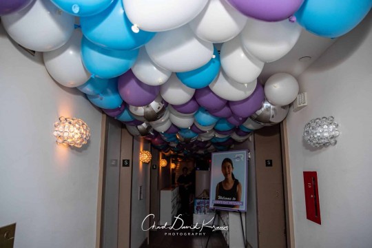 Loose Ceiling Balloons in Entrance Hallway at Kanopi, White Plains
