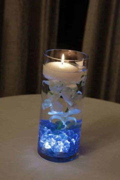 LED Orchid Centerpiece with Floating Candle for Cocktail Hour