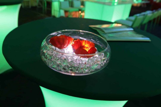 LED Cocktail Centerpiece with Poppies