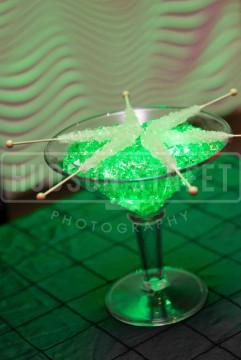 LED Rock Candy Martini Glass Centerpiece for Cocktail Tables
