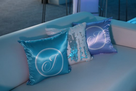 Custom Logo Pillows for Bat Mitzvah Lounge