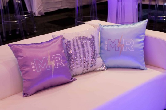 Custom Two Colors and Style Pillows Combined with Blingy Pillow for Custom Lounge Setup
