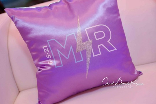 Custom Pillow with Glittered Lighting Bold for Custom Lounge Setup