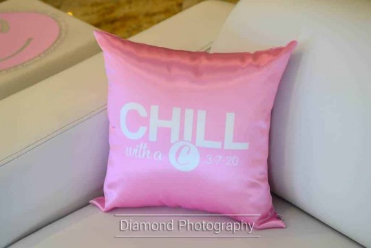 Custom Lounge Pillow with Logo for Bat Mitzvah