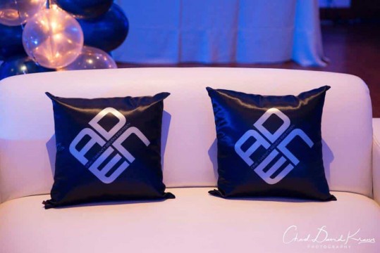 Custom Pillow with Logo for Bar Mitzvah Lounge