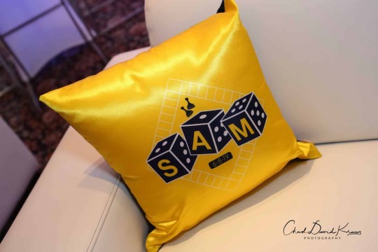 Custom Logo Pillow for Game Themed Bar Mitzvah