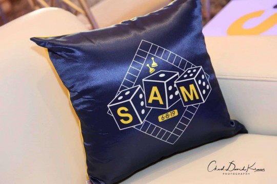 Custom Logo Pillow for Game Themed Bar Mitzvah