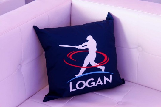 Baseball Themed Logo Pillow