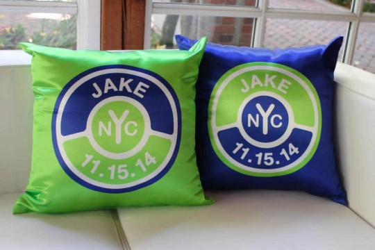 Custom Logo Pillow for Central Park Themed Bar Mitzvah