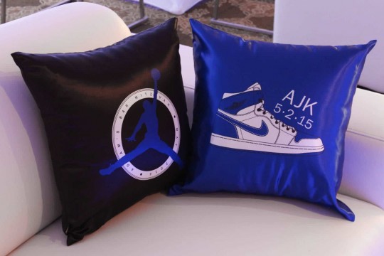 Custom Lounge Pillows for Sneaker Themed Bar Mitzvah