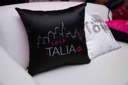 Gossip Girl Themed Logo Pillow with NYC Skyline