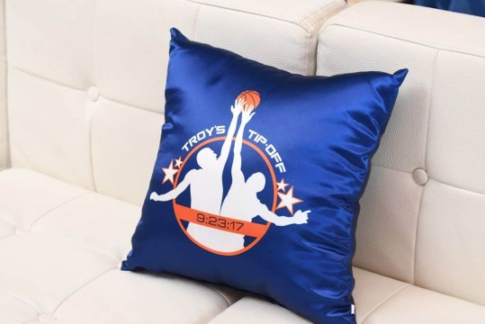 Custom Logo Pillow for Basketbal Themed Bar Mitzvah Lounge