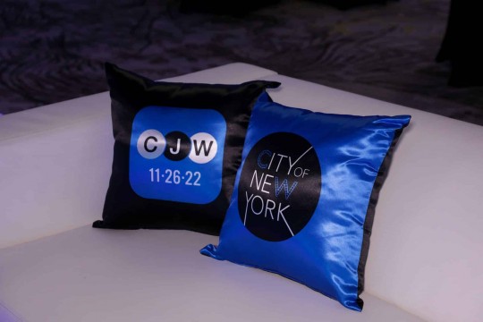 Blue & Black Custom Logo Pillows