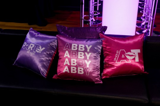 Set of Three Different Custom Logo Pillows for Fun Custom Lounge  Set Up