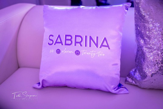 Lavender & Silver Custom Logo Pillows