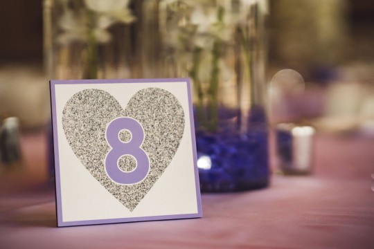 Custom Heart Table Sign with Number for Bat Mitzvah