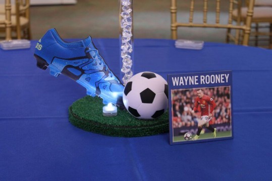 Soccer Themed Table Sign with Player Photo