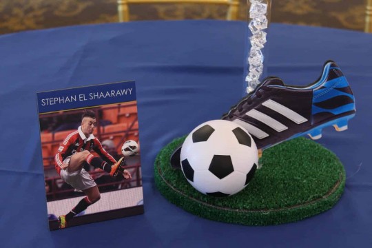 Soccer Themed Bar Mitzvah Sign with Player Photo
