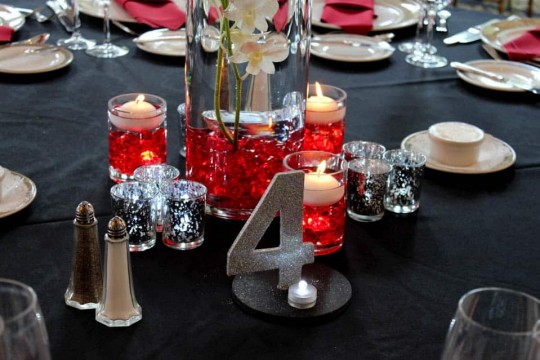 Custom Sparkly Table Numbers with LED Lights