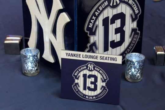 Yankees Themed Table Sign