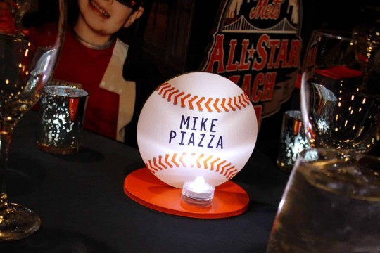 Baseball Themed Bar Mitzvah Table Sign with Player Name