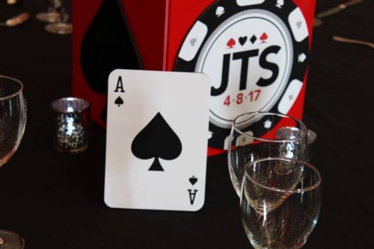 Playing Card Table Sign for Casino Themed Bar Mitzvah