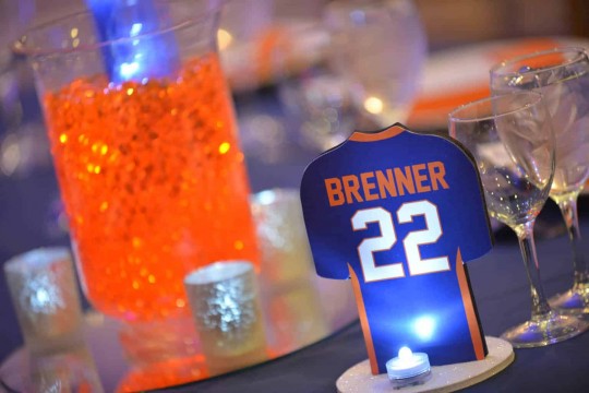 Custom Jersey Table Number Sign with LED Light