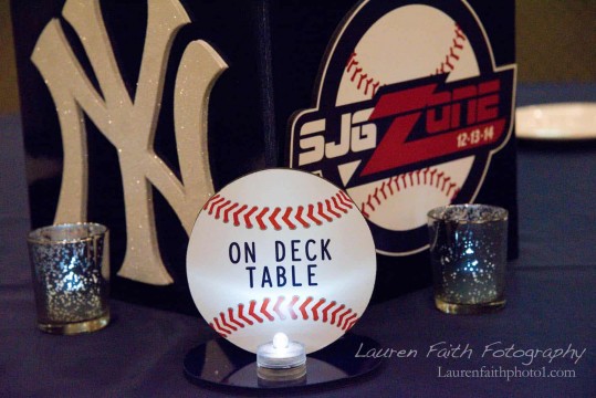 Baseball Table Sign with Players Names for Baseball Themed Bar Mitzvah