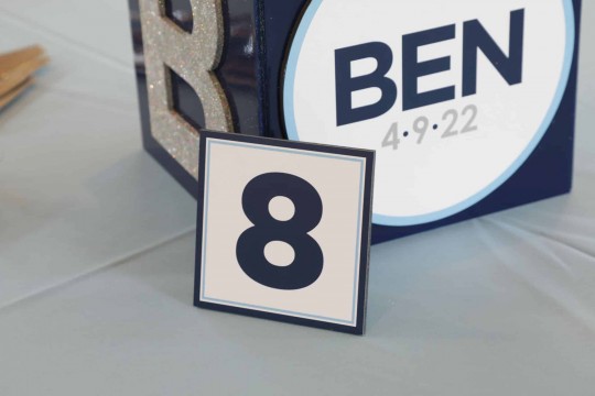 Simple Table Number Sign for Bar Mitzvah